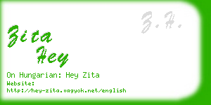 zita hey business card